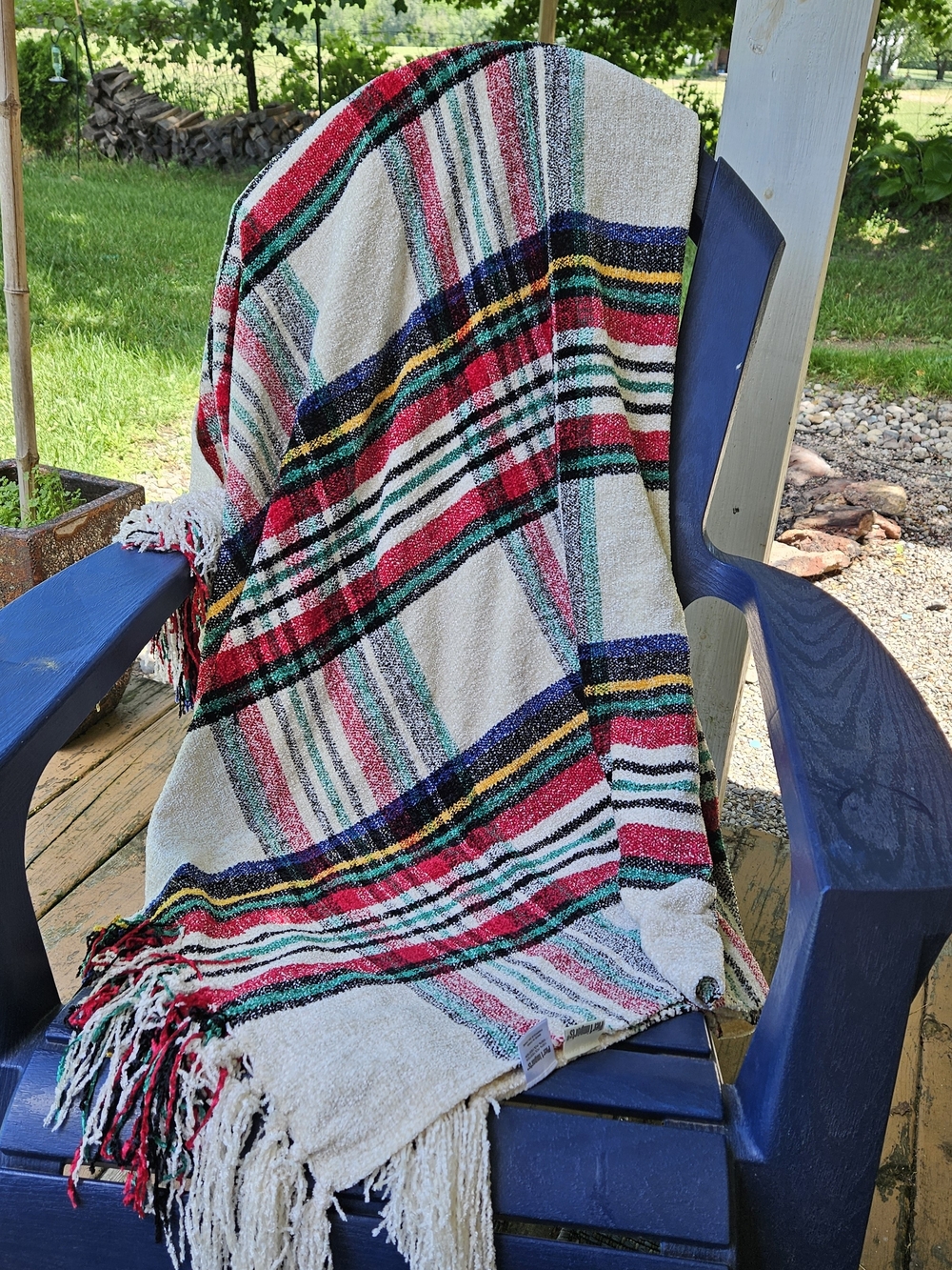 Pier 1 Imports Multicolor Striped Boho Throw